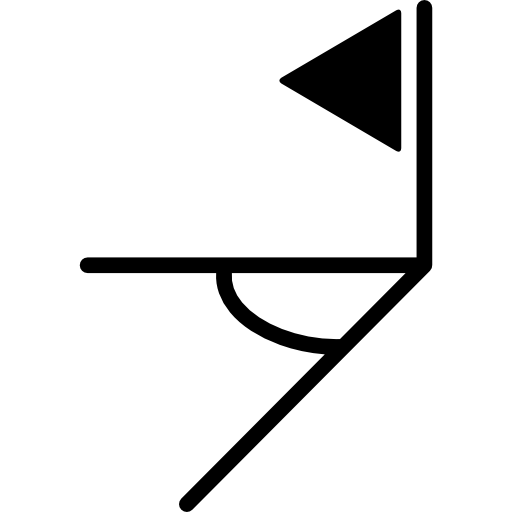 Soccer field corner with black triangular flag in the angle